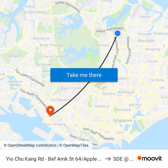 Yio Chu Kang Rd - Bef Amk St 64/Apple Sg (55049) to SDE @ NUS map