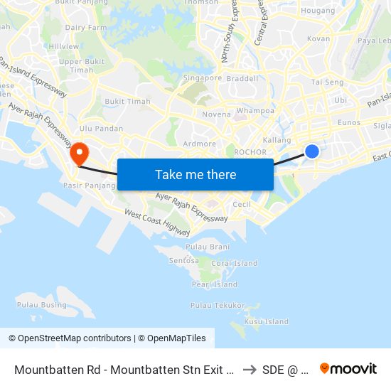 Mountbatten Rd - Mountbatten Stn Exit B (80279) to SDE @ NUS map