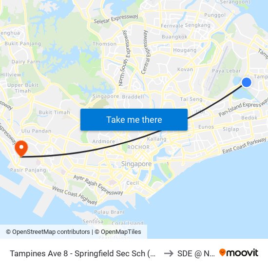 Tampines Ave 8 - Springfield Sec Sch (75039) to SDE @ NUS map