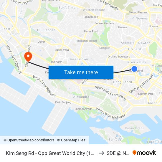 Kim Seng Rd - Opp Great World City (13119) to SDE @ NUS map