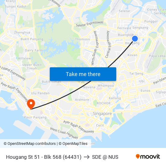 Hougang St 51 - Blk 568 (64431) to SDE @ NUS map