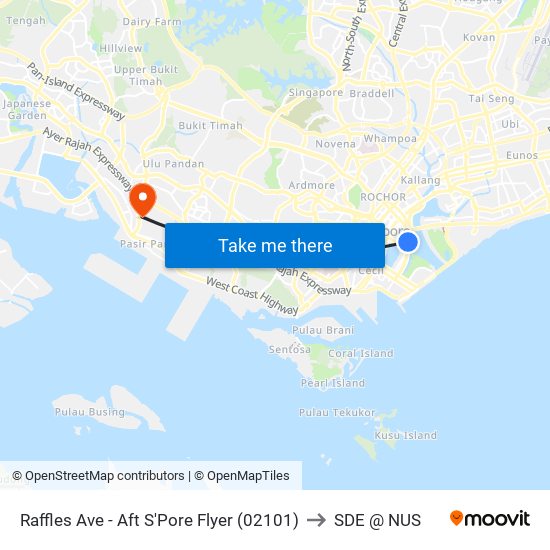 Raffles Ave - Aft S'Pore Flyer (02101) to SDE @ NUS map