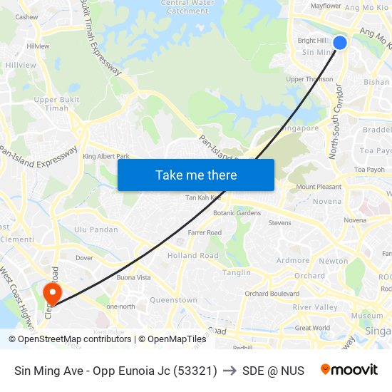 Sin Ming Ave - Opp Eunoia Jc (53321) to SDE @ NUS map