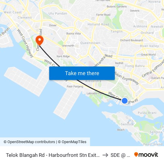 Telok Blangah Rd - Harbourfront Stn Exit A (14129) to SDE @ NUS map