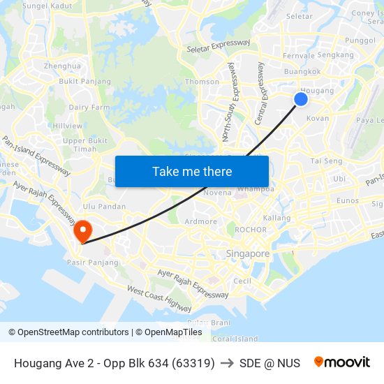 Hougang Ave 2 - Opp Blk 634 (63319) to SDE @ NUS map