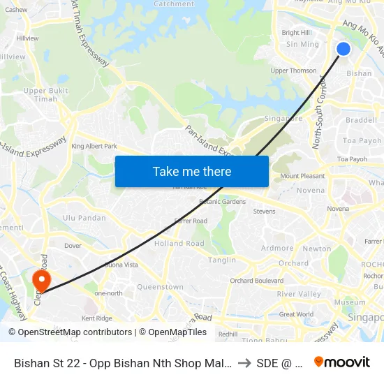 Bishan St 22 - Opp Bishan Nth Shop Mall (53389) to SDE @ NUS map