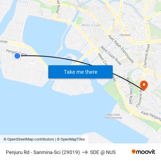 Penjuru Rd - Sanmina-Sci (29019) to SDE @ NUS map