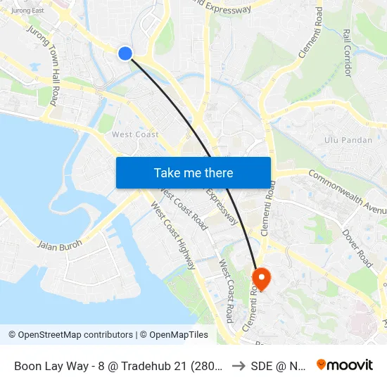 Boon Lay Way - 8 @ Tradehub 21 (28029) to SDE @ NUS map
