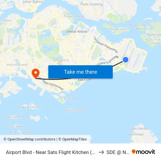 Airport Blvd - Near Sats Flight Kitchen (95159) to SDE @ NUS map