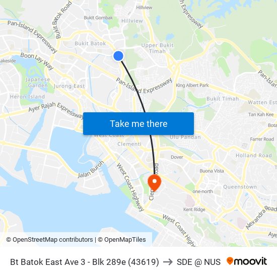 Bt Batok East Ave 3 - Blk 289e (43619) to SDE @ NUS map