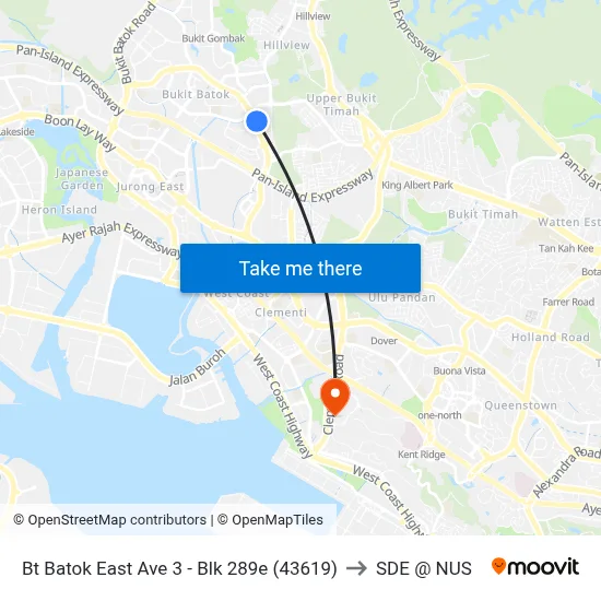Bt Batok East Ave 3 - Blk 289e (43619) to SDE @ NUS map
