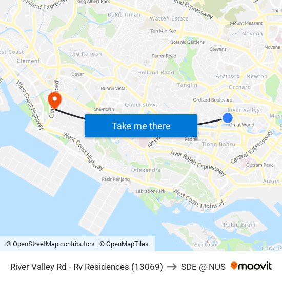 River Valley Rd - Rv Residences (13069) to SDE @ NUS map