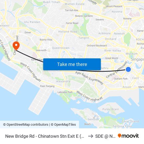 New Bridge Rd - Chinatown Stn Exit E (05049) to SDE @ NUS map