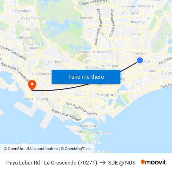 Paya Lebar Rd - Le Crescendo (70271) to SDE @ NUS map