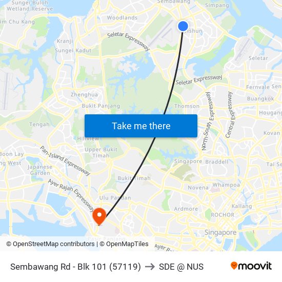 Sembawang Rd - Blk 101 (57119) to SDE @ NUS map