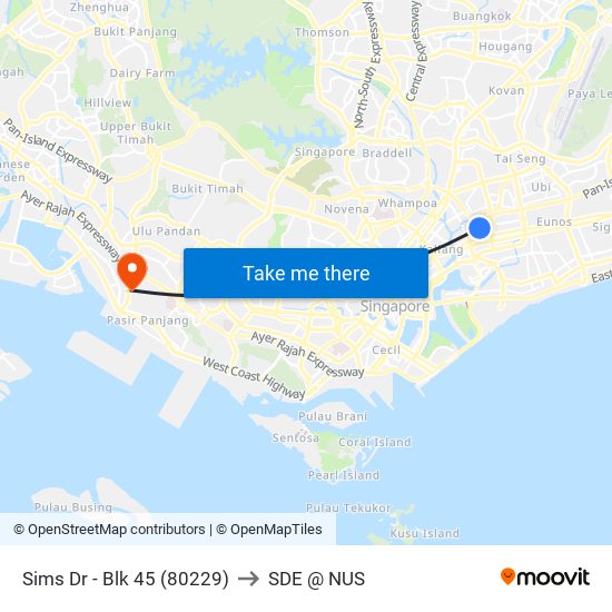 Sims Dr - Blk 45 (80229) to SDE @ NUS map