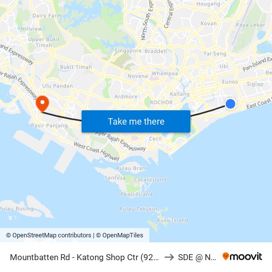 Mountbatten Rd - Katong Shop Ctr (92101) to SDE @ NUS map