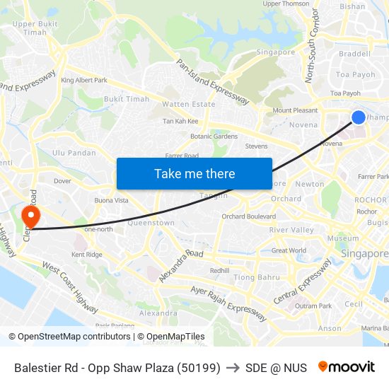 Balestier Rd - Opp Shaw Plaza (50199) to SDE @ NUS map