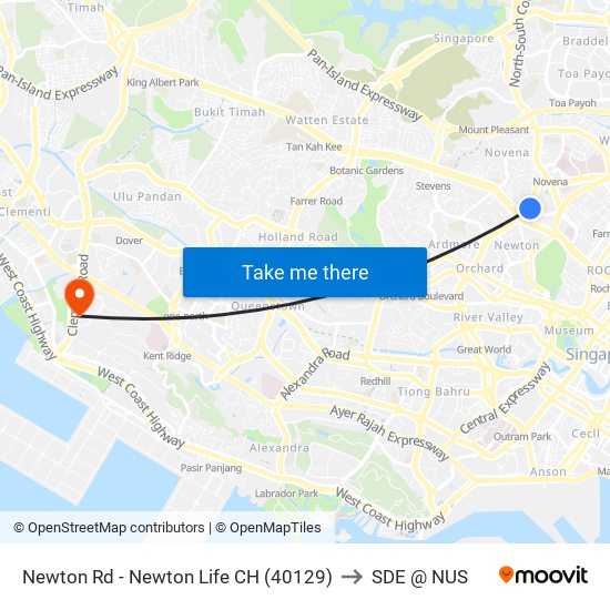 Newton Rd - Newton Life CH (40129) to SDE @ NUS map