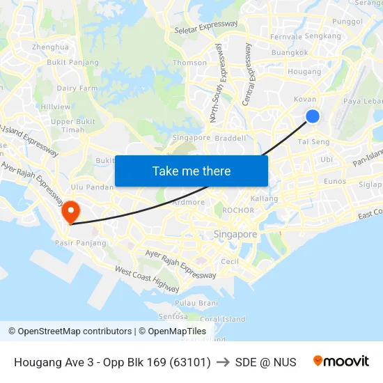 Hougang Ave 3 - Opp Blk 169 (63101) to SDE @ NUS map