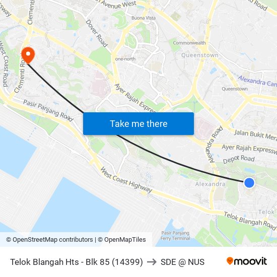 Telok Blangah Hts - Blk 85 (14399) to SDE @ NUS map