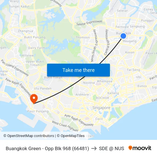 Buangkok Green - Opp Blk 968 (66481) to SDE @ NUS map