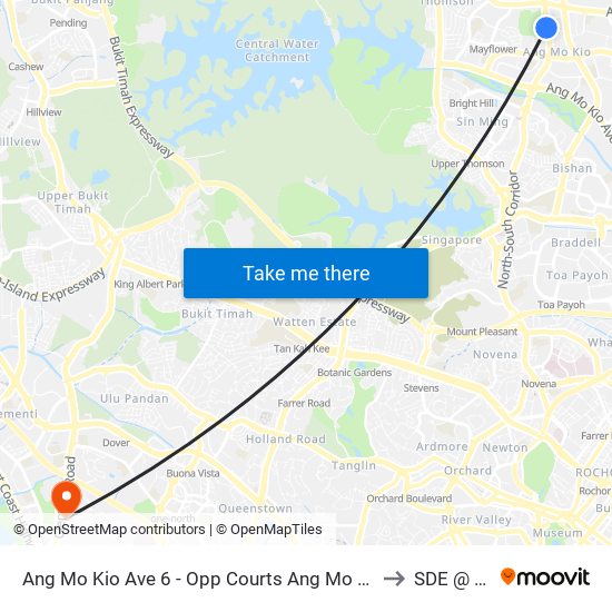 Ang Mo Kio Ave 6 - Opp Courts Ang Mo Kio (54041) to SDE @ NUS map