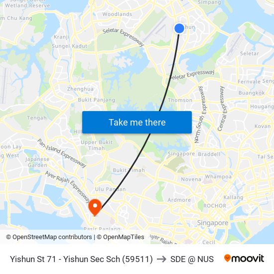 Yishun St 71 - Yishun Sec Sch (59511) to SDE @ NUS map