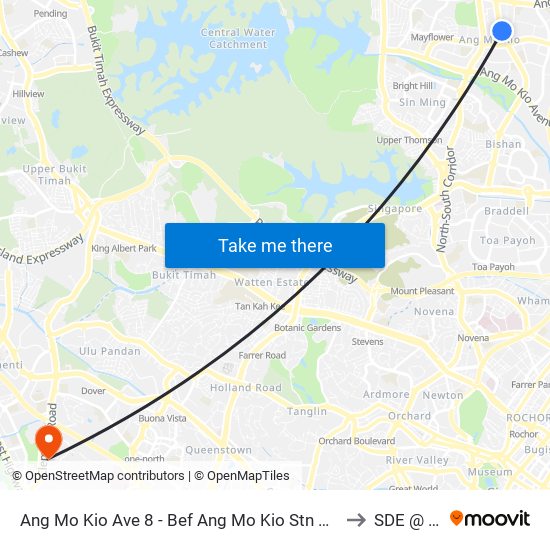 Ang Mo Kio Ave 8 - Bef Ang Mo Kio Stn Exit B (54399) to SDE @ NUS map