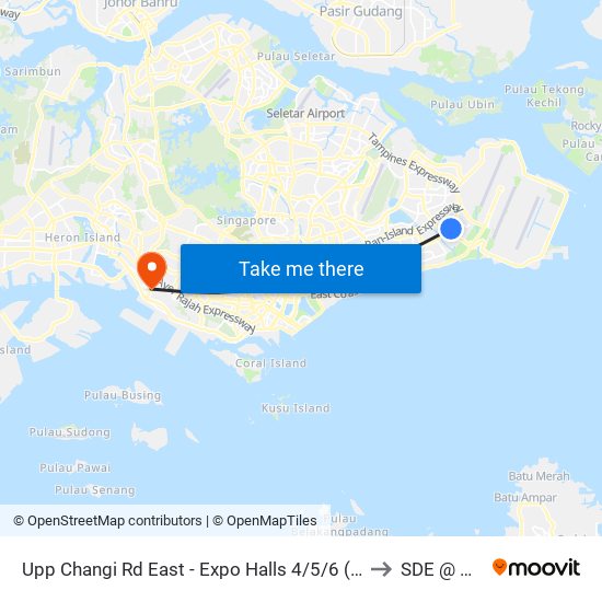 Upp Changi Rd East - Expo Halls 4/5/6 (96039) to SDE @ NUS map