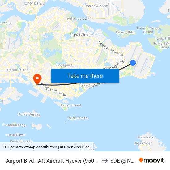 Airport Blvd - Aft Aircraft Flyover (95011) to SDE @ NUS map
