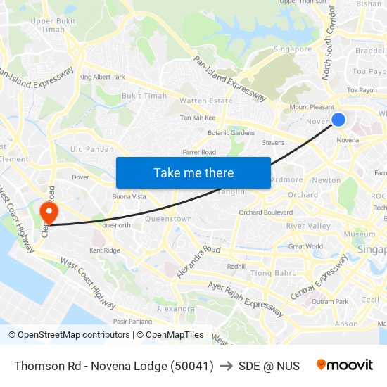 Thomson Rd - Novena Lodge (50041) to SDE @ NUS map