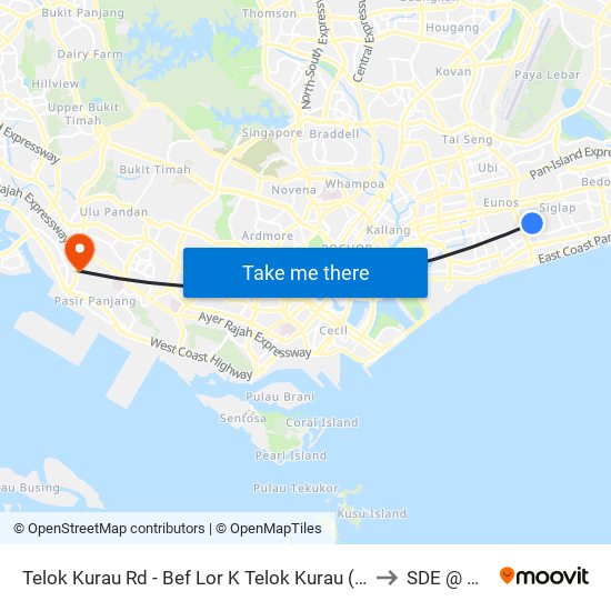 Telok Kurau Rd - Bef Lor K Telok Kurau (83121) to SDE @ NUS map