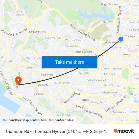 Thomson Rd - Thomson Flyover (51019) to SDE @ NUS map