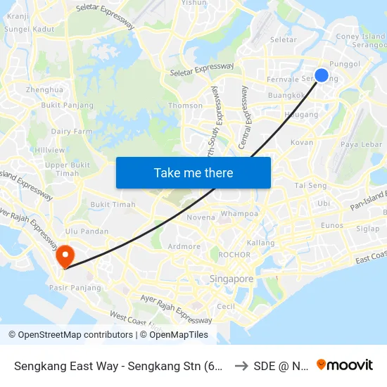 Sengkang East Way - Sengkang Stn (67409) to SDE @ NUS map