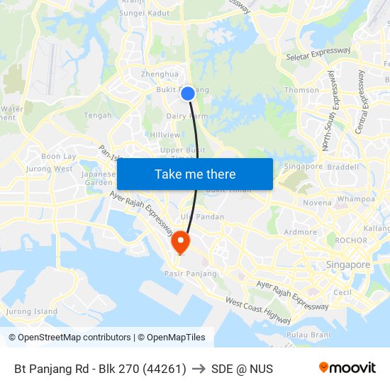 Bt Panjang Rd - Blk 270 (44261) to SDE @ NUS map