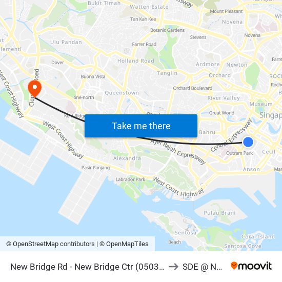 New Bridge Rd - New Bridge Ctr (05039) to SDE @ NUS map