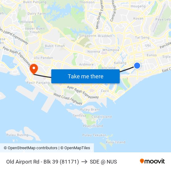 Old Airport Rd - Blk 39 (81171) to SDE @ NUS map