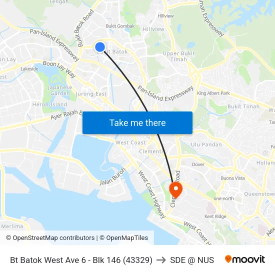 Bt Batok West Ave 6 - Blk 146 (43329) to SDE @ NUS map