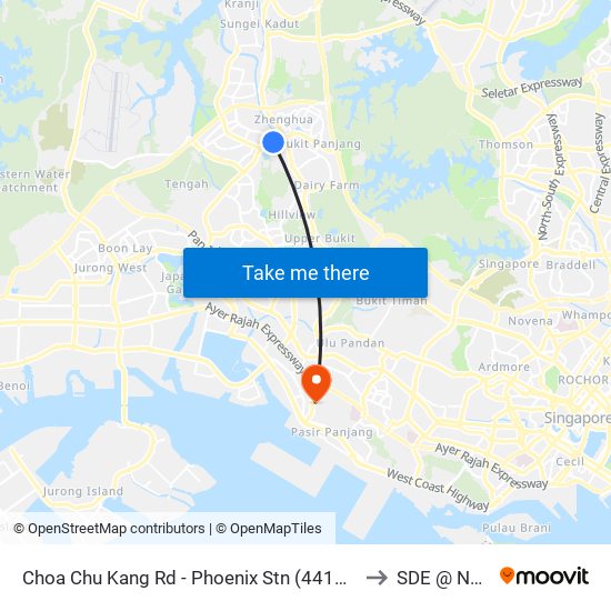 Choa Chu Kang Rd - Phoenix Stn (44141) to SDE @ NUS map