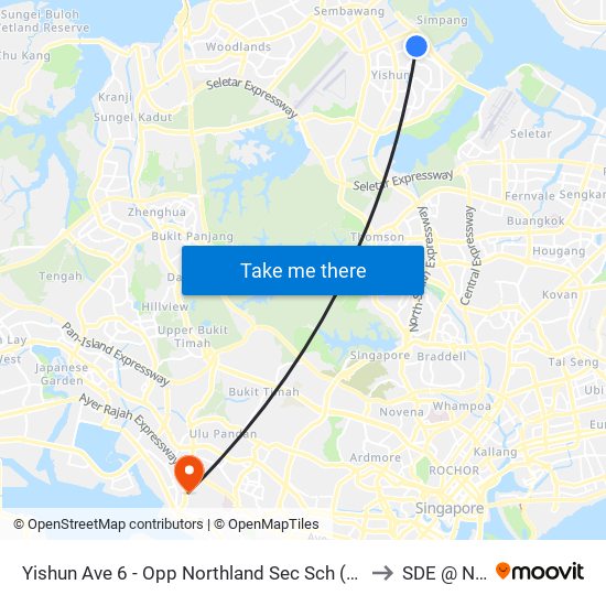 Yishun Ave 6 - Opp Northland Sec Sch (59191) to SDE @ NUS map