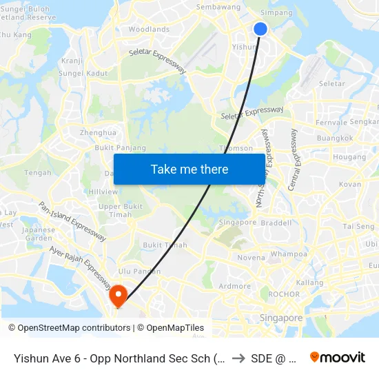 Yishun Ave 6 - Opp Northland Sec Sch (59191) to SDE @ NUS map