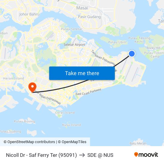 Nicoll Dr - Saf Ferry Ter (95091) to SDE @ NUS map