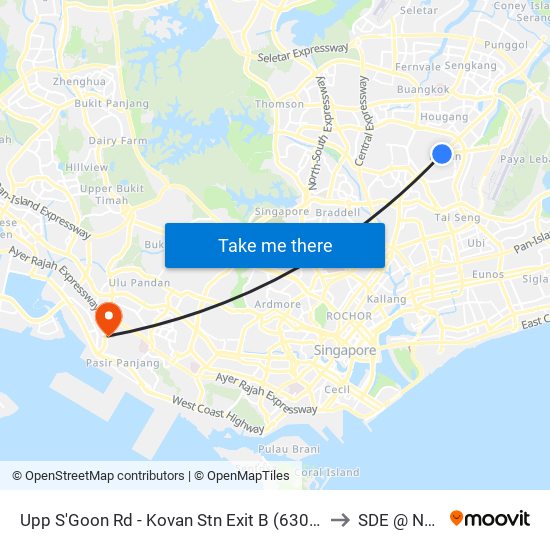 Upp S'Goon Rd - Kovan Stn Exit B (63031) to SDE @ NUS map