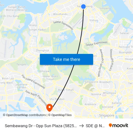 Sembawang Dr - Opp Sun Plaza (58259) to SDE @ NUS map