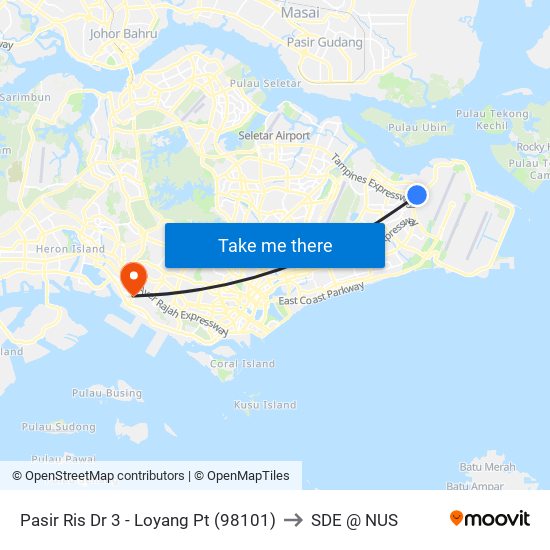 Pasir Ris Dr 3 - Loyang Pt (98101) to SDE @ NUS map