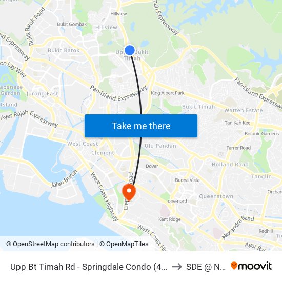 Upp Bt Timah Rd - Springdale Condo (43019) to SDE @ NUS map