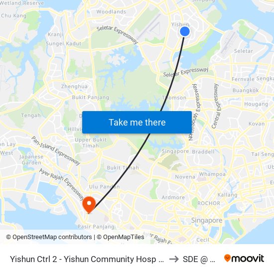 Yishun Ctrl 2 - Yishun Community Hosp (59619) to SDE @ NUS map