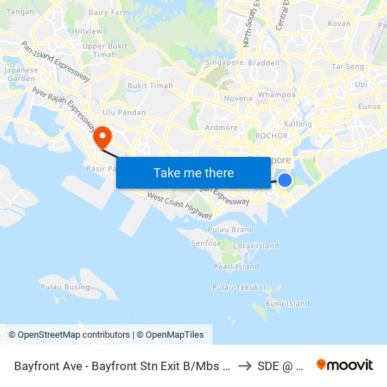 Bayfront Ave - Bayfront Stn Exit B/Mbs (03509) to SDE @ NUS map