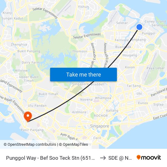 Punggol Way - Bef Soo Teck Stn (65149) to SDE @ NUS map